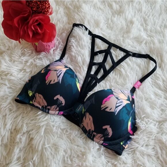 PINK Victoria's Secret Strappy Back Push Up Bra - Picture 1 of 13